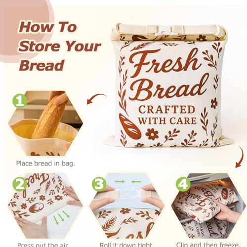 ANKEWY beeswax bread bags for freezer storage protecting bread aromas.