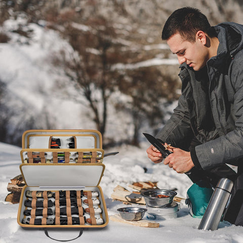 ANKHOH brown display box blends with gear setups for safe storage