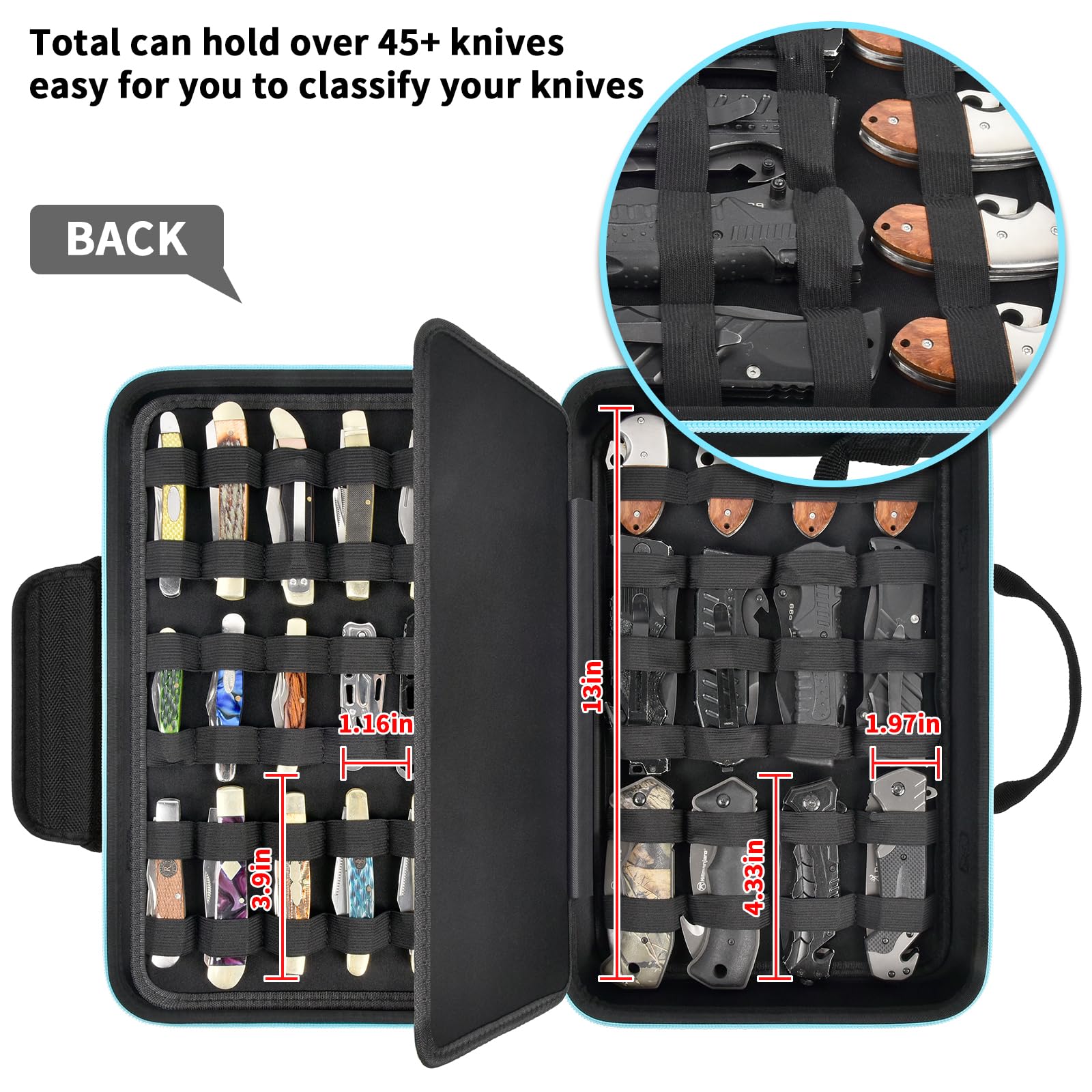 ANKHOH folding knife organizer holder neatly arranges everyday carry tools