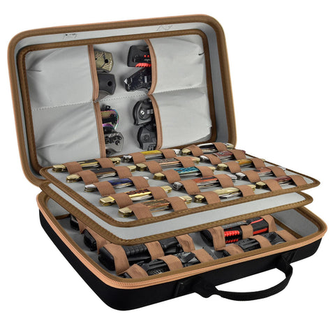 ANKHOH knife display case with 56+ pockets for organized collection on the go