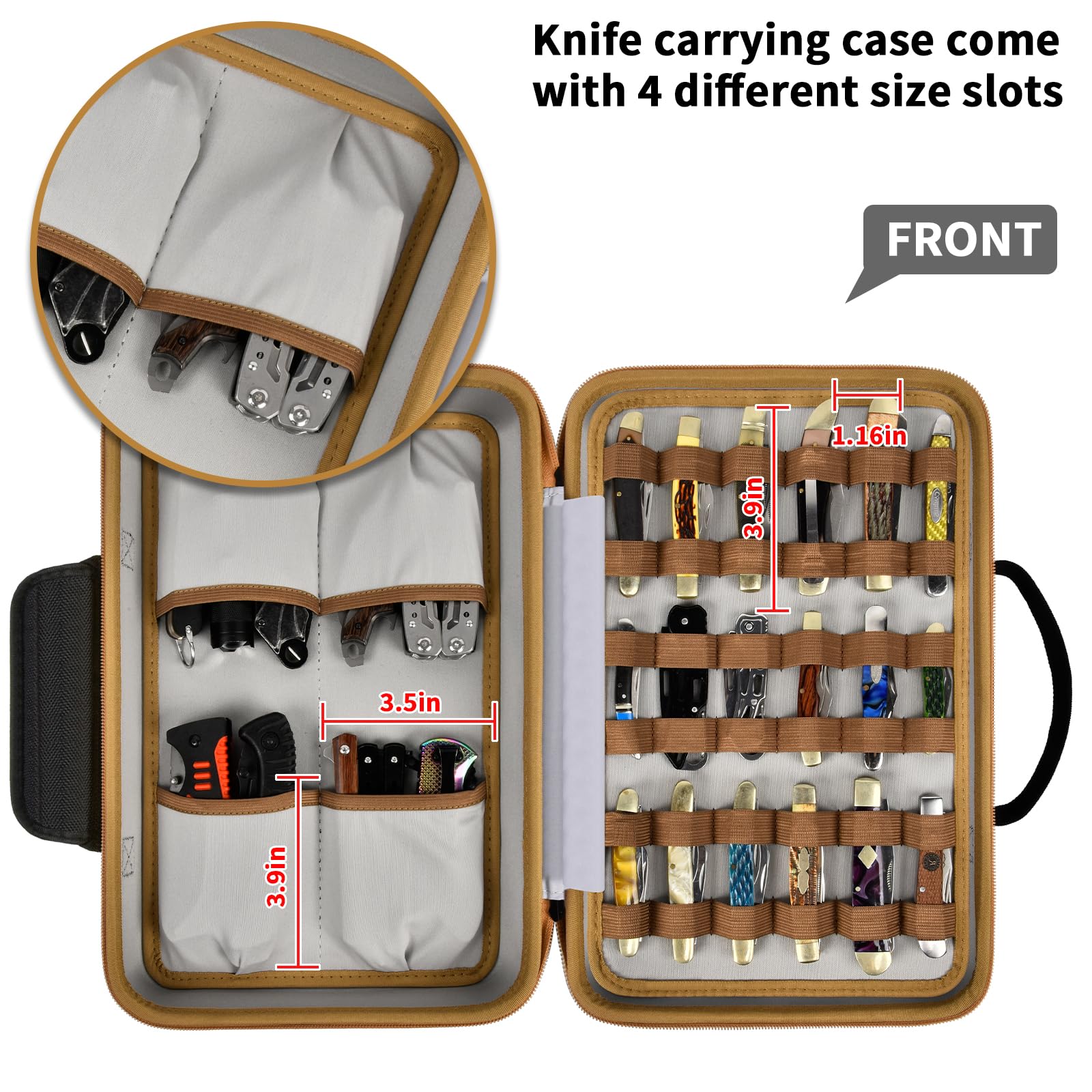 ANKHOH case interior layout shows 48 slots and 4 pockets for secure storage