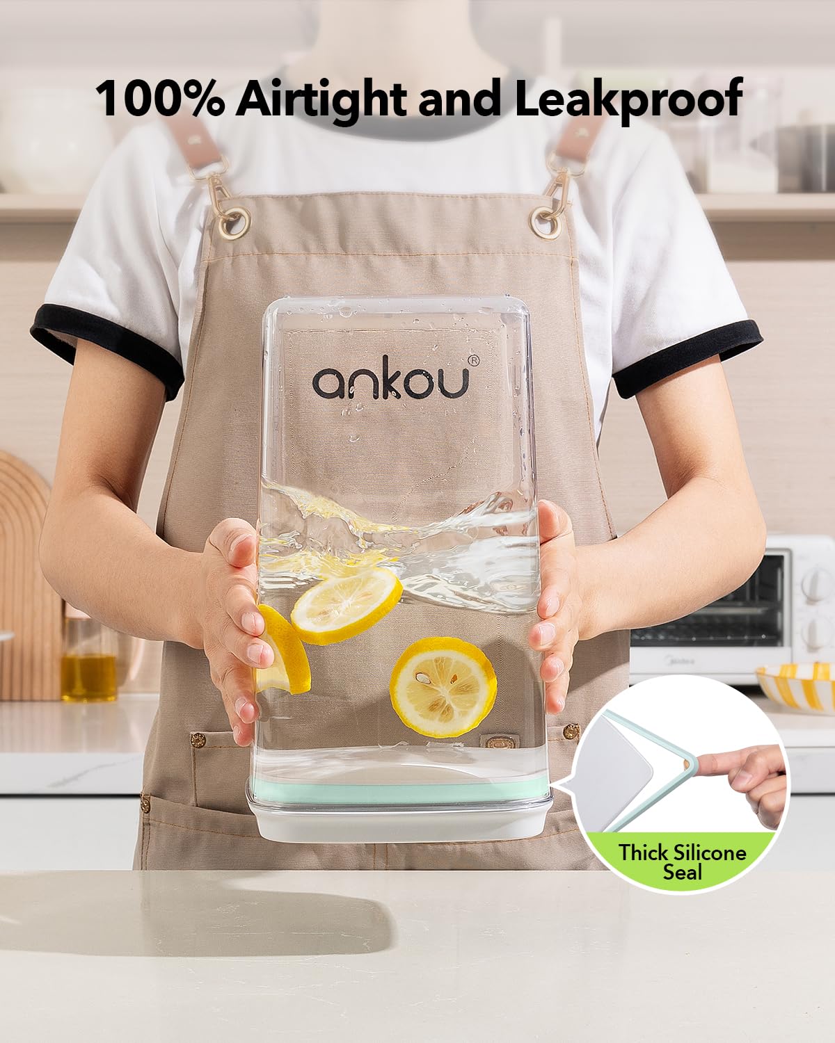 Ankou 130ml scoop inside for precise measuring during meal prep.