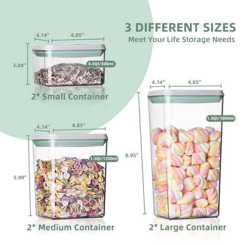 Ankou 1.8qt airtight container stackable front for bulk foods storage