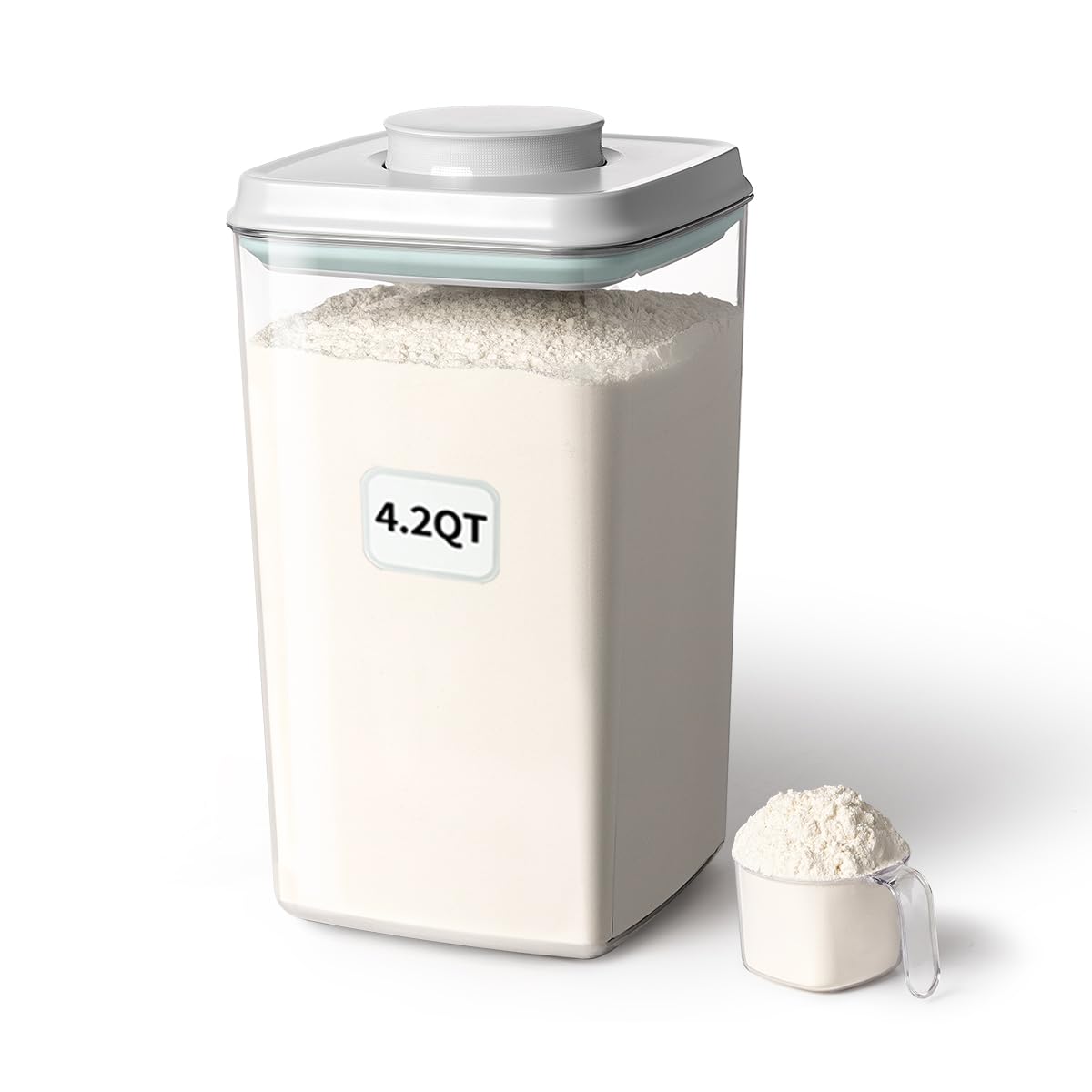 Ankou airtight pop lid closeup shows effortless one-press access for busy kitchens.