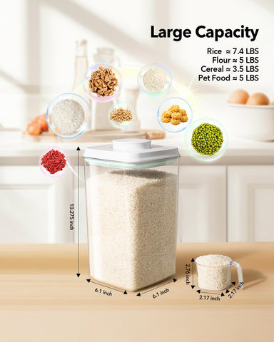 Ankou airtight seal keeps cereals, rice, and dry goods fresh.