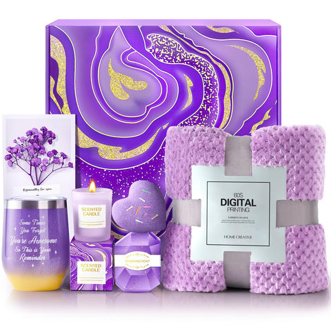 ANLEMIN heart-shaped birthday gift box with purple and gold accents for a memorable surprise