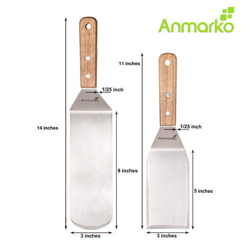Anmarko griddle scraper with beveled edge cleans griddle tops smoothly and efficiently.
