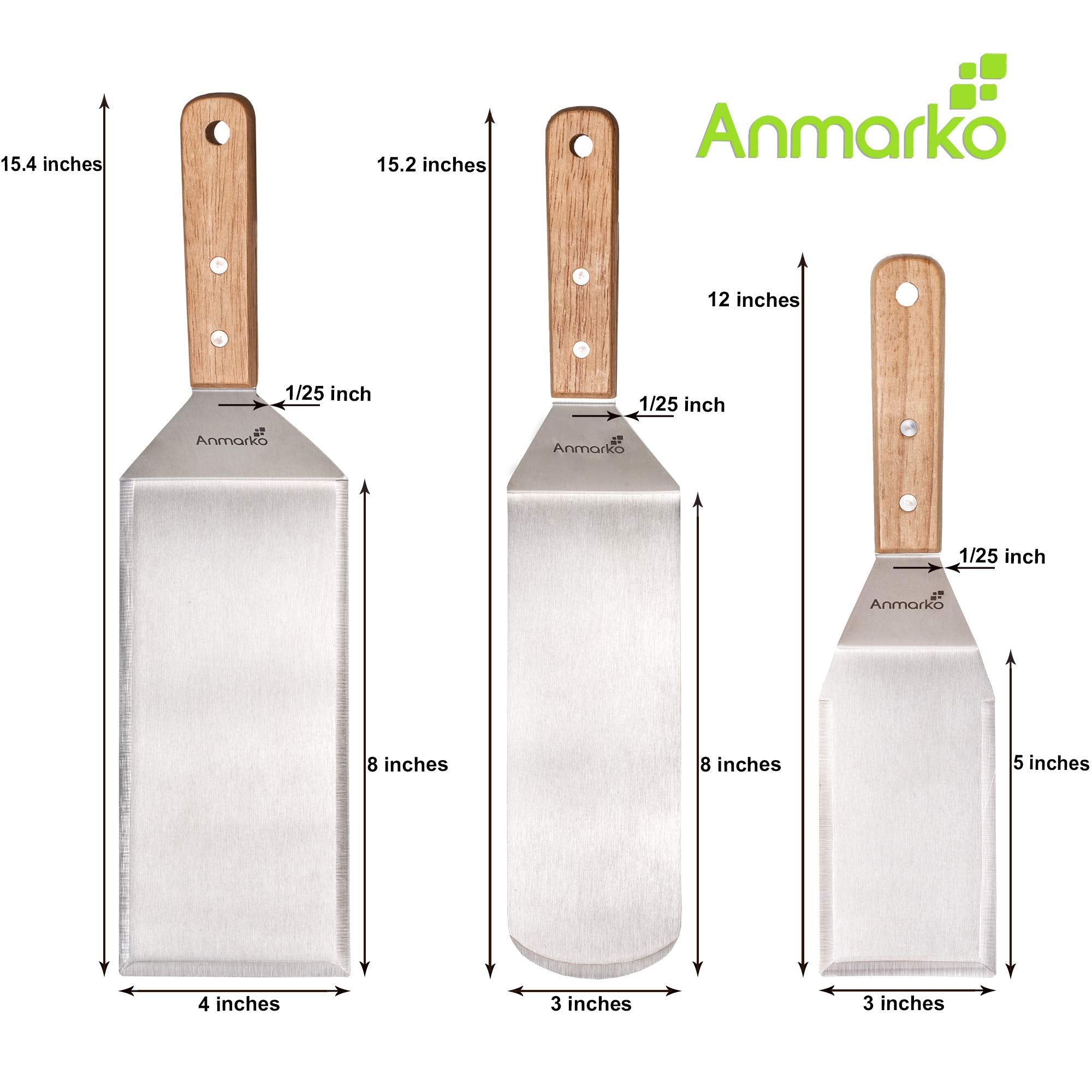 Anmarko griddle scraper spatula designed to clean flat tops efficiently.