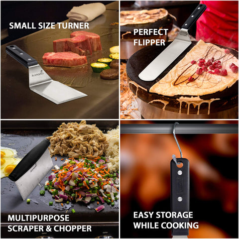 Anmarko griddle scraper spatula with beveled edge for thorough griddle cleaning