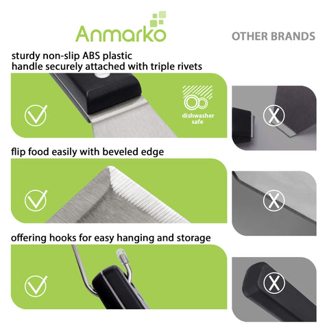 Anmarko hamburger turner spatula oversized for thick patties