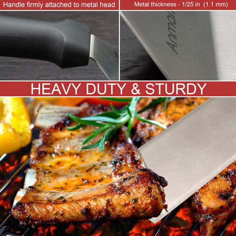 Anmarko metal spatula flat-top spatula handles heavy burgers with balance