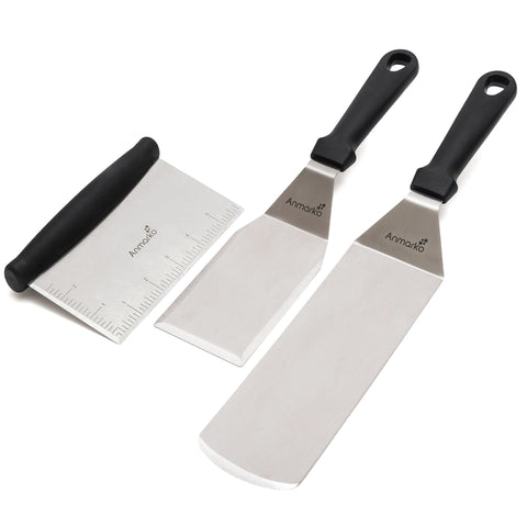Anmarko metal spatula long spatula for precise flipping on the grill
