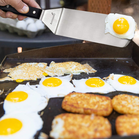 Anmarko metal spatula set shown for professional kitchen use