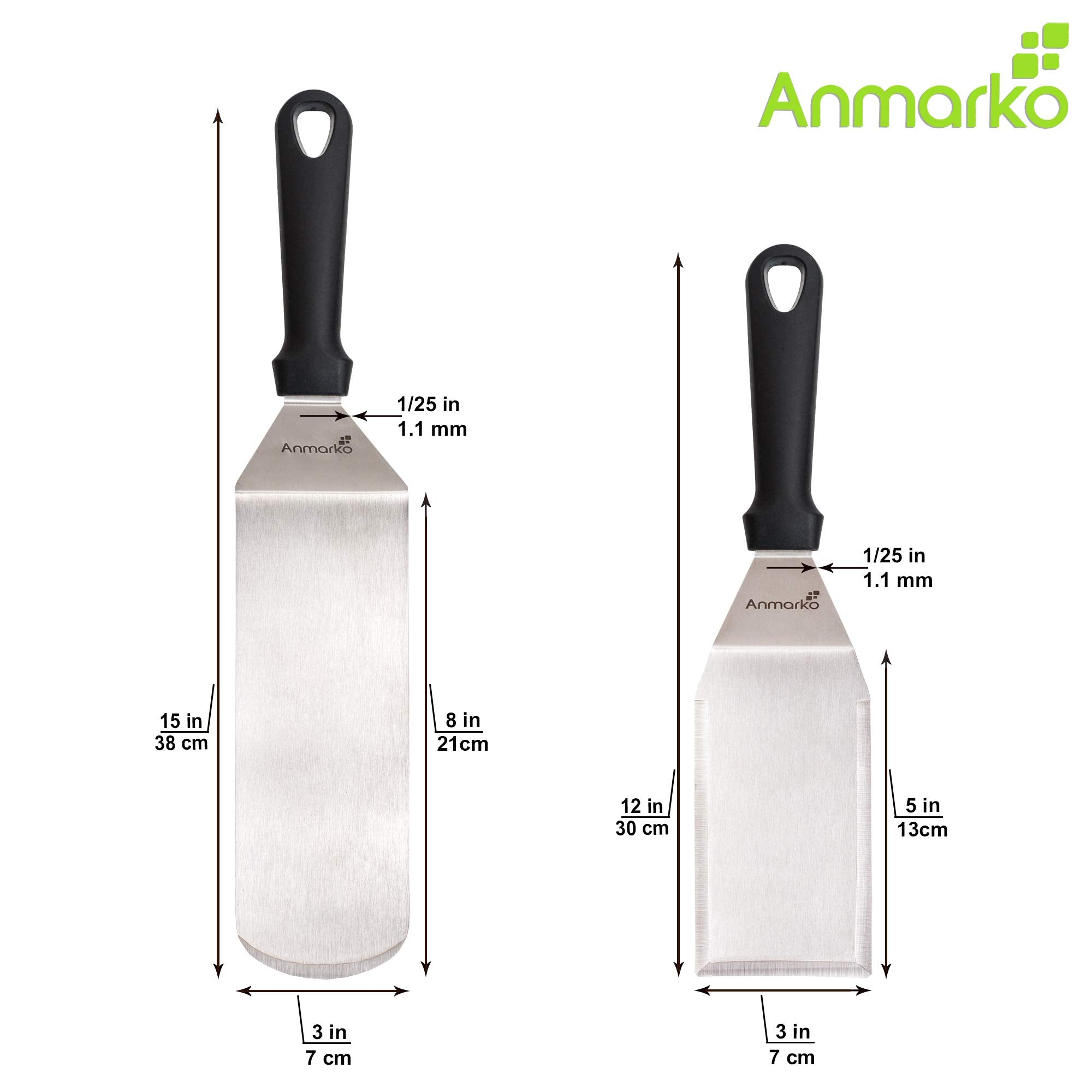 Anmarko spatula beveled edges prevent scratches while flipping delicate foods
