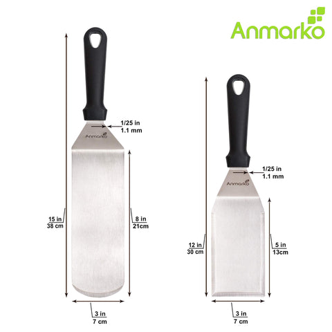 Anmarko spatula beveled edges prevent scratches while flipping delicate foods