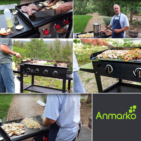 Anmarko stainless steel set resists wear for restaurant-grade durability on grills.