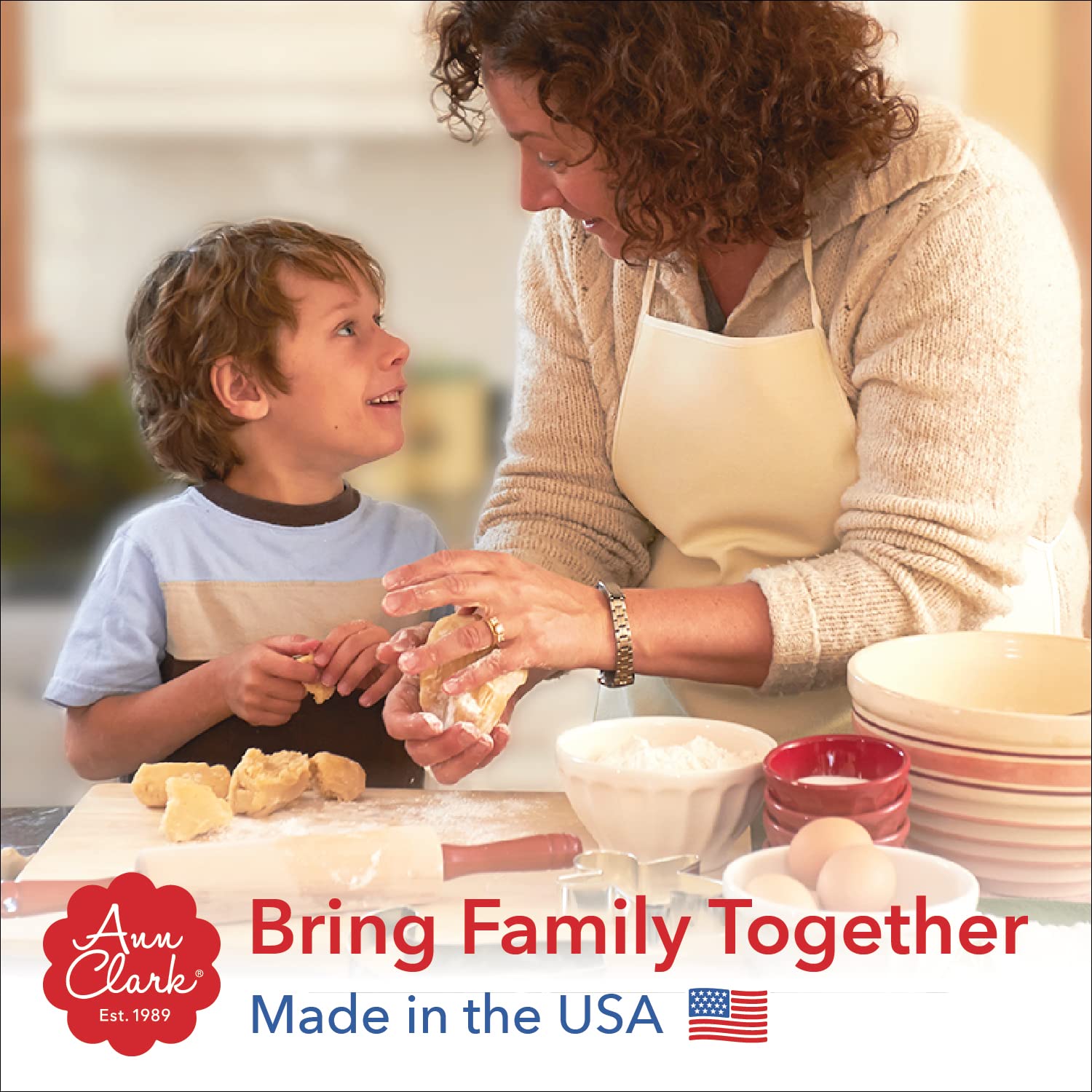 Ann Clark family baking with Cozy Winter cookies