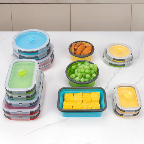 Fridge, pantry, lunch, and outdoor use with Annaklin collapsible containers.