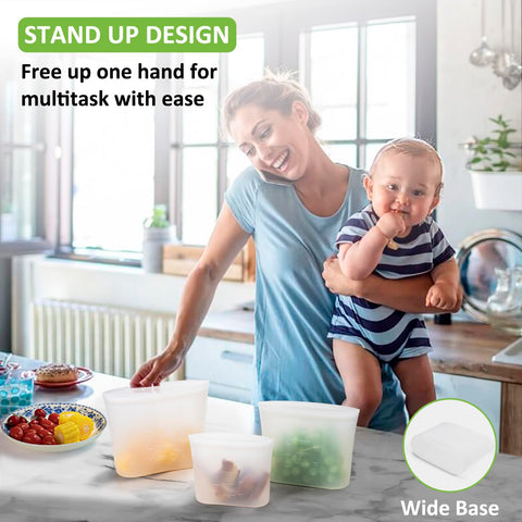 Quart-size bag ideal for sandwiches and snacks on the go.