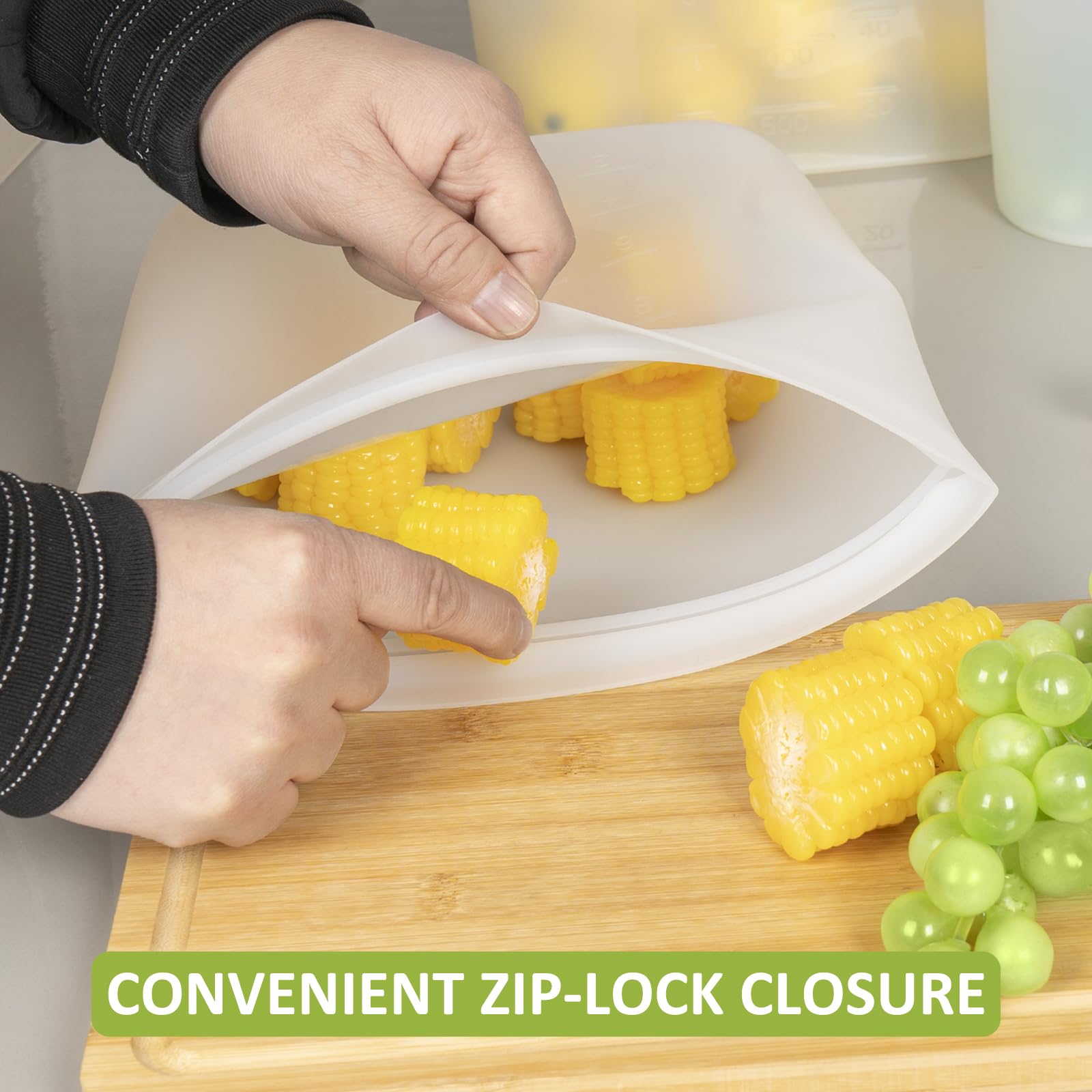 Volume marks visible for precise portioning and easy meal prep.