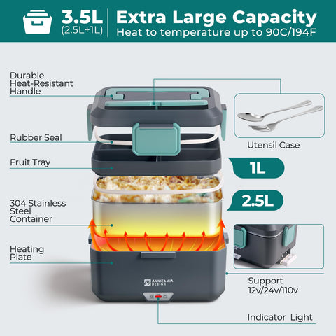 Removable stainless steel inner container by Annie & Mia Design makes cleaning effortless.