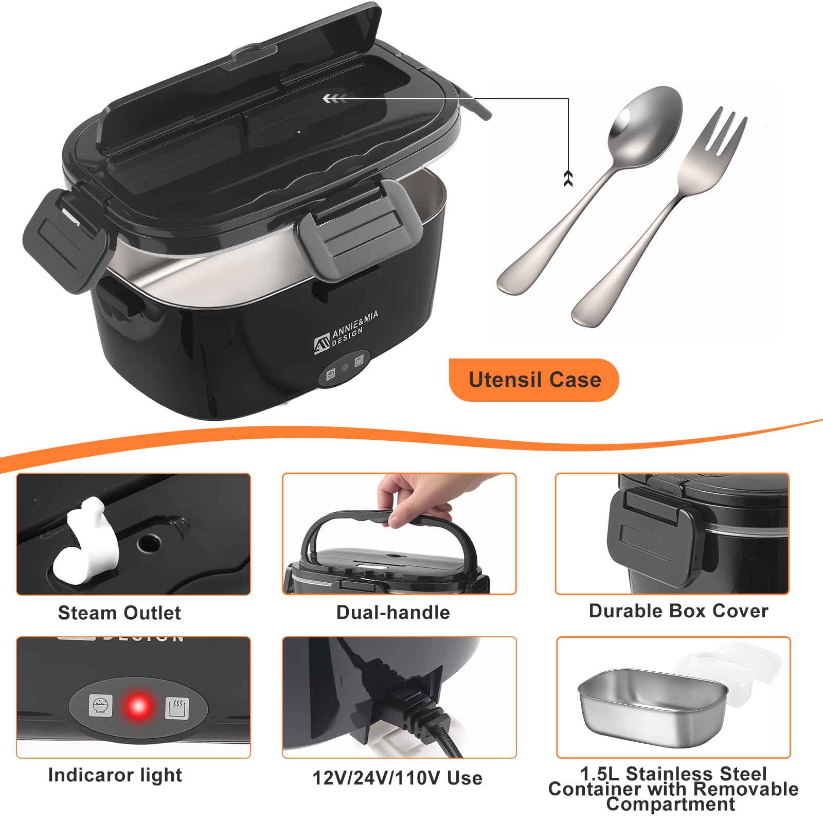 Annie & Mia Design removable interior simplifies cleaning and dishwasher-safe maintenance.
