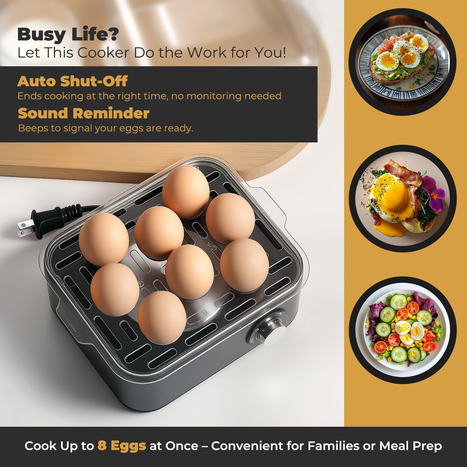 Annie & Mia Design detachable lid and tray for easy cleaning.