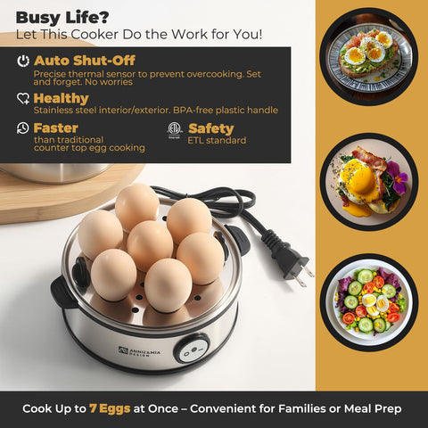 Annie & Mia Design egg tray empty view highlights seven-egg capacity.