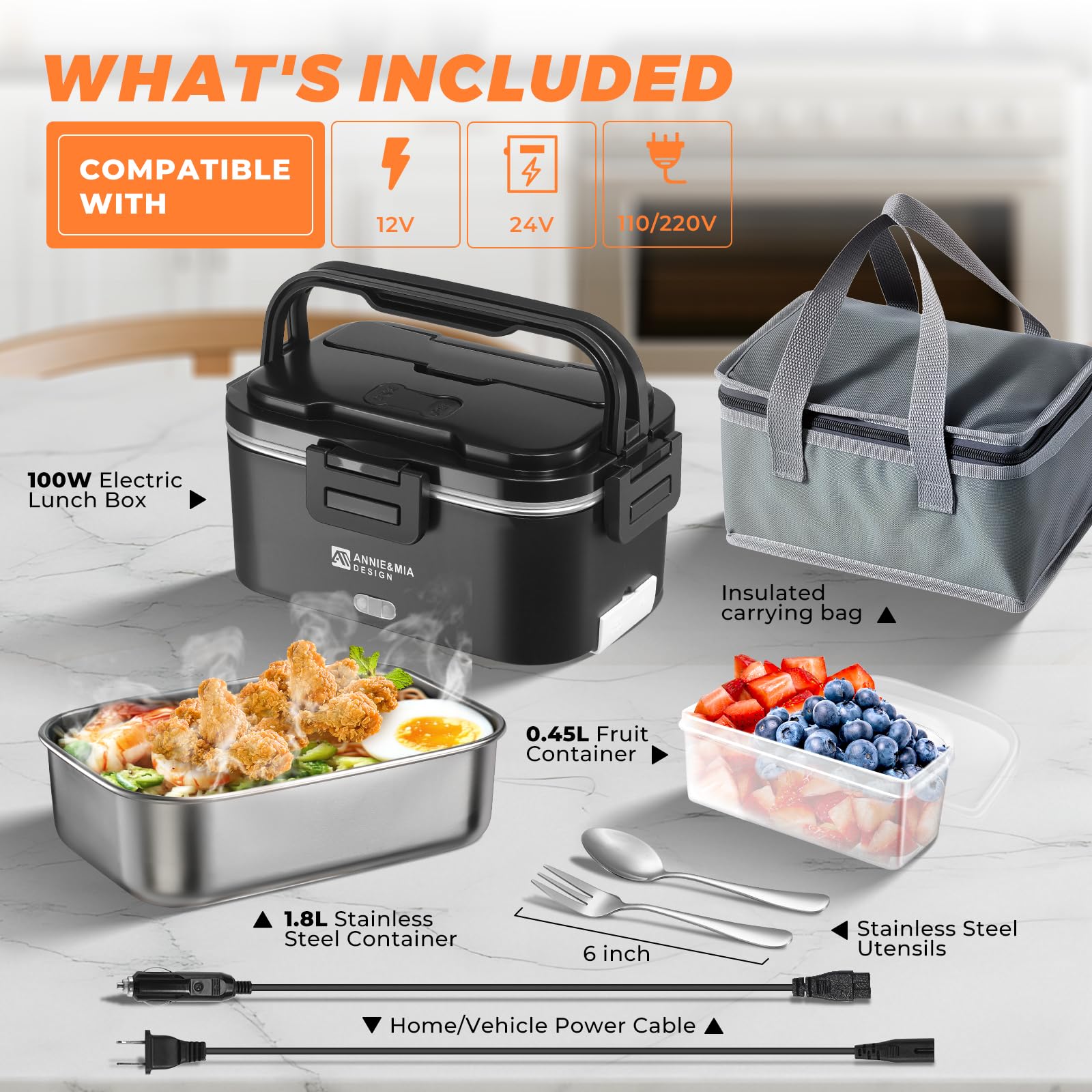 Removable interior from Annie and Mia Design for quick, dishwasher-safe cleaning.