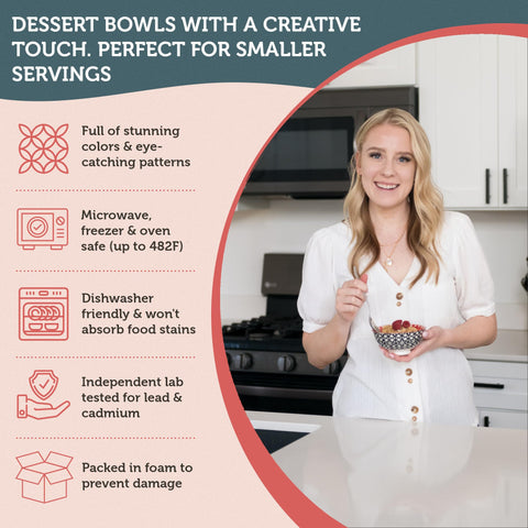 Annovero dishwasher-safe porcelain bowls stay bright after washing.