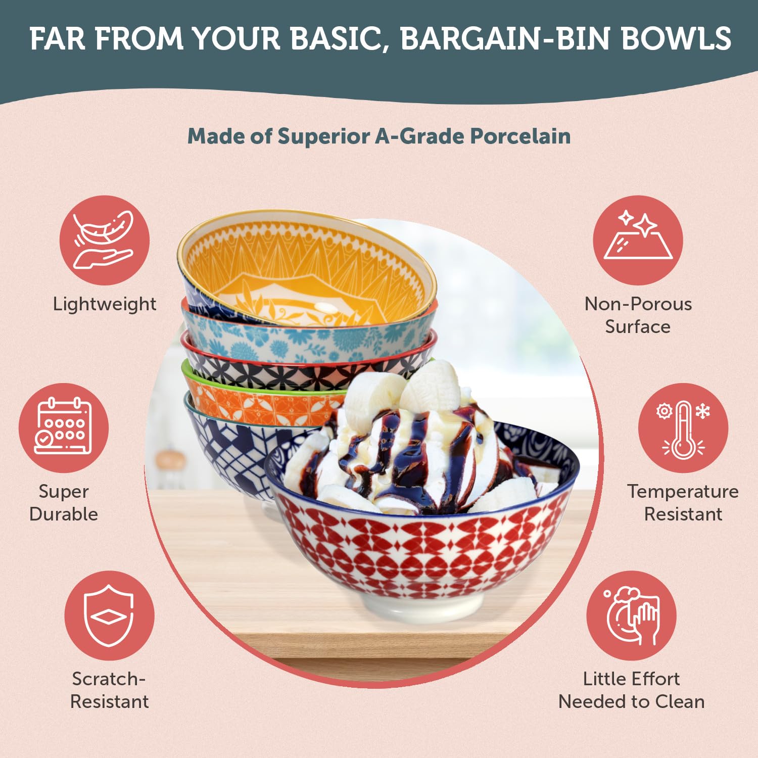 Annovero 482°F oven-safe bowls suitable for reheating and serving.