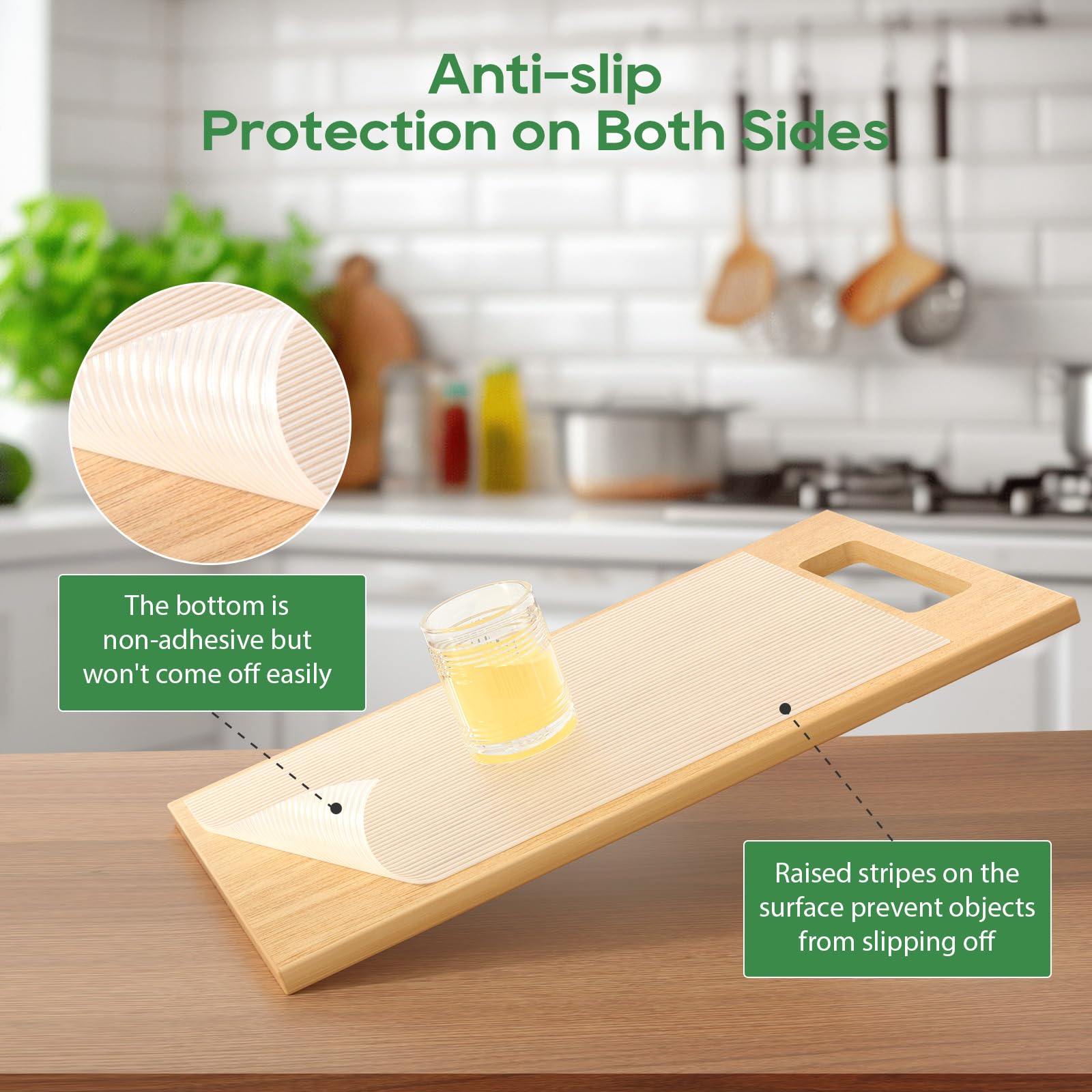 Anoak liner cleans easily; wipe or rinse to remove stains