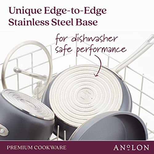 Anolon Accolade Moonstone Gray exterior stays stylish and clean.