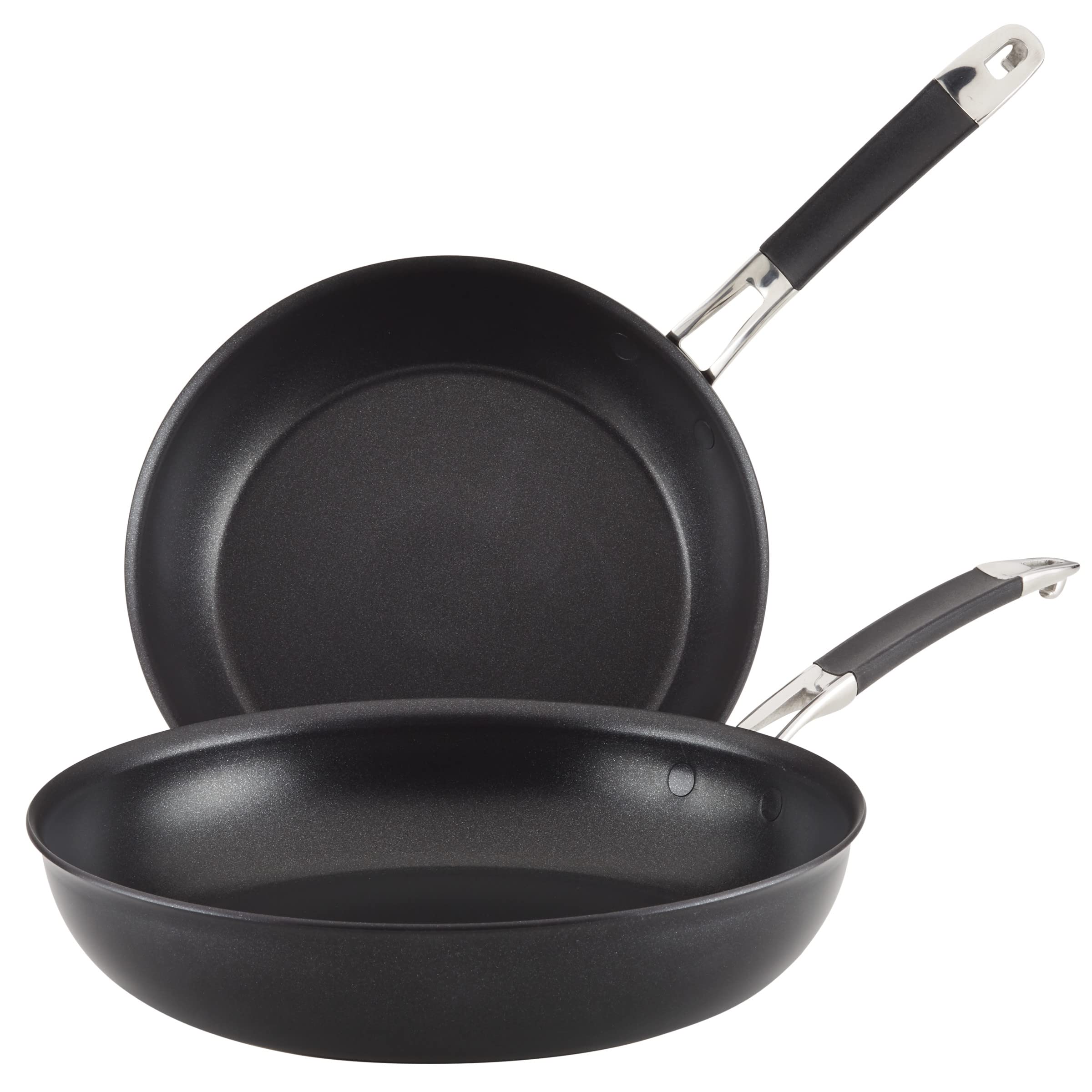 Anolon SmartStack 10-inch nesting pan demonstrates space-saving design for compact kitchens.