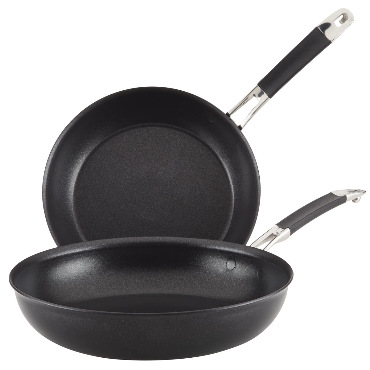 Anolon SmartStack 10-inch nesting pan demonstrates space-saving design for compact kitchens.