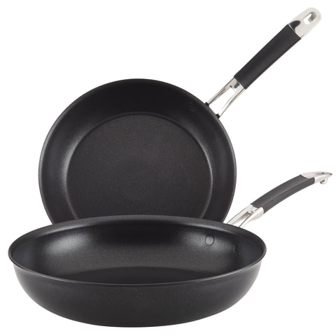 Anolon SmartStack 10-inch nesting pan demonstrates space-saving design for compact kitchens.