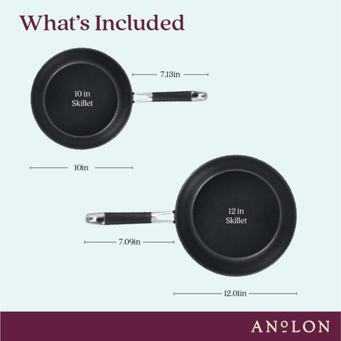 Anolon SmartStack 12-inch nesting pan demonstrates space-saving design for compact kitchens.