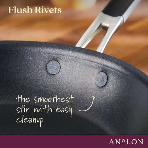 Anolon SmartStack induction-compatible base works with all cooktops.