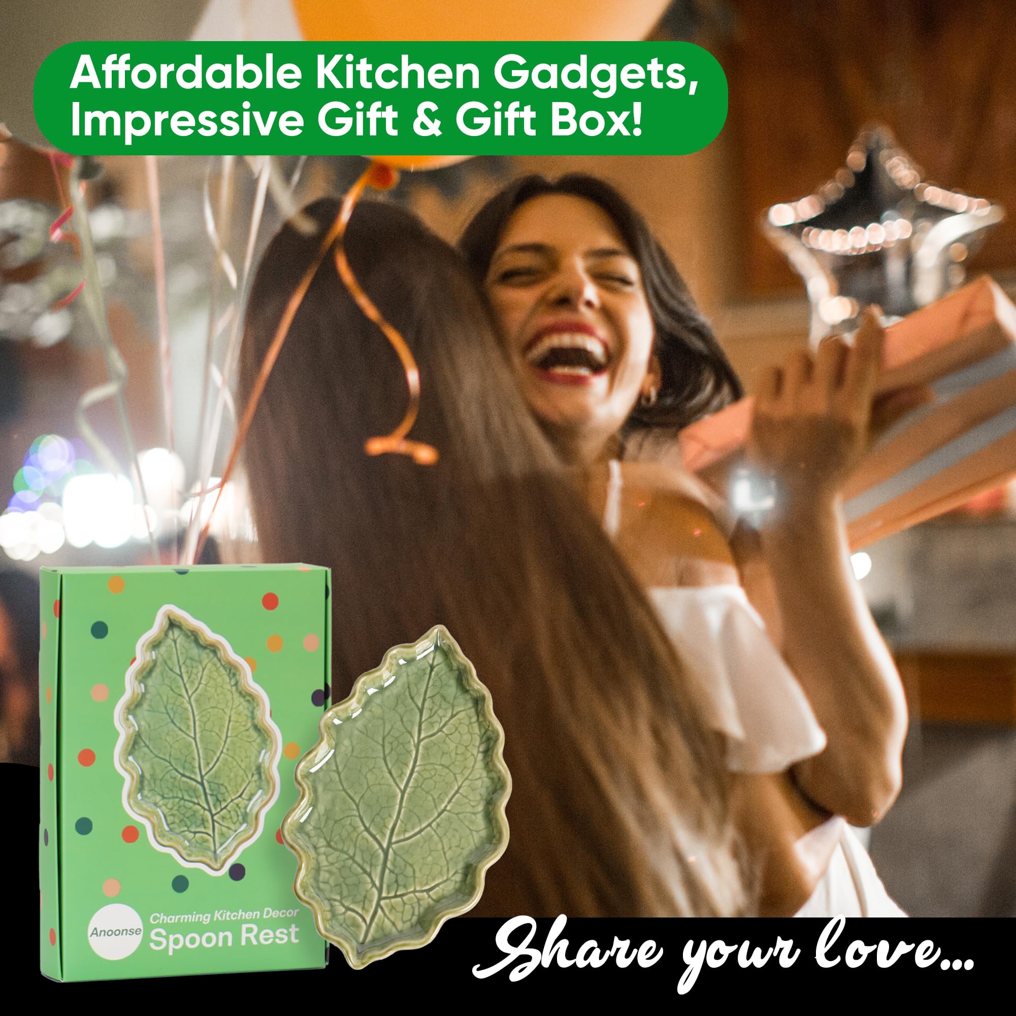 Anoonse gift-packaged spoon rest makes a thoughtful kitchen gift.
