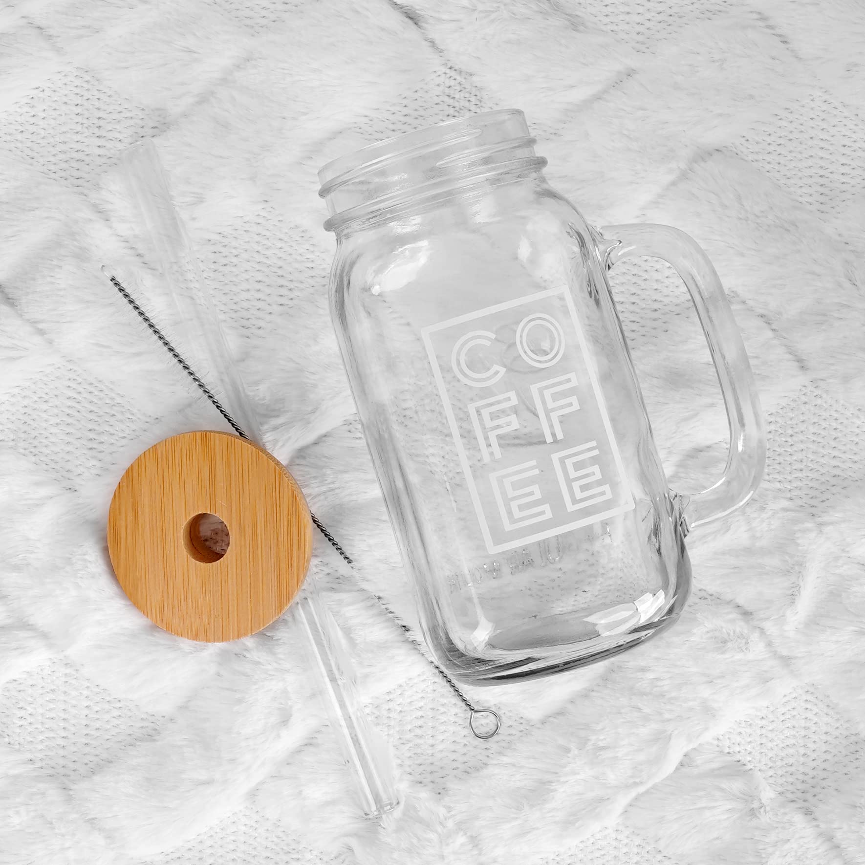 ANOTION bamboo lid glass straw set highlights sustainable, reusable drinkware