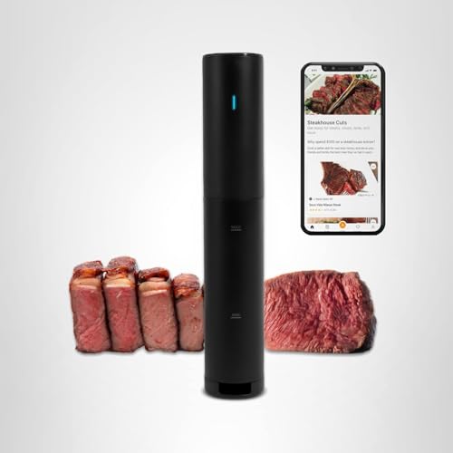 Anova Culinary Sous Vide Mini close-up clip fits pot securely.