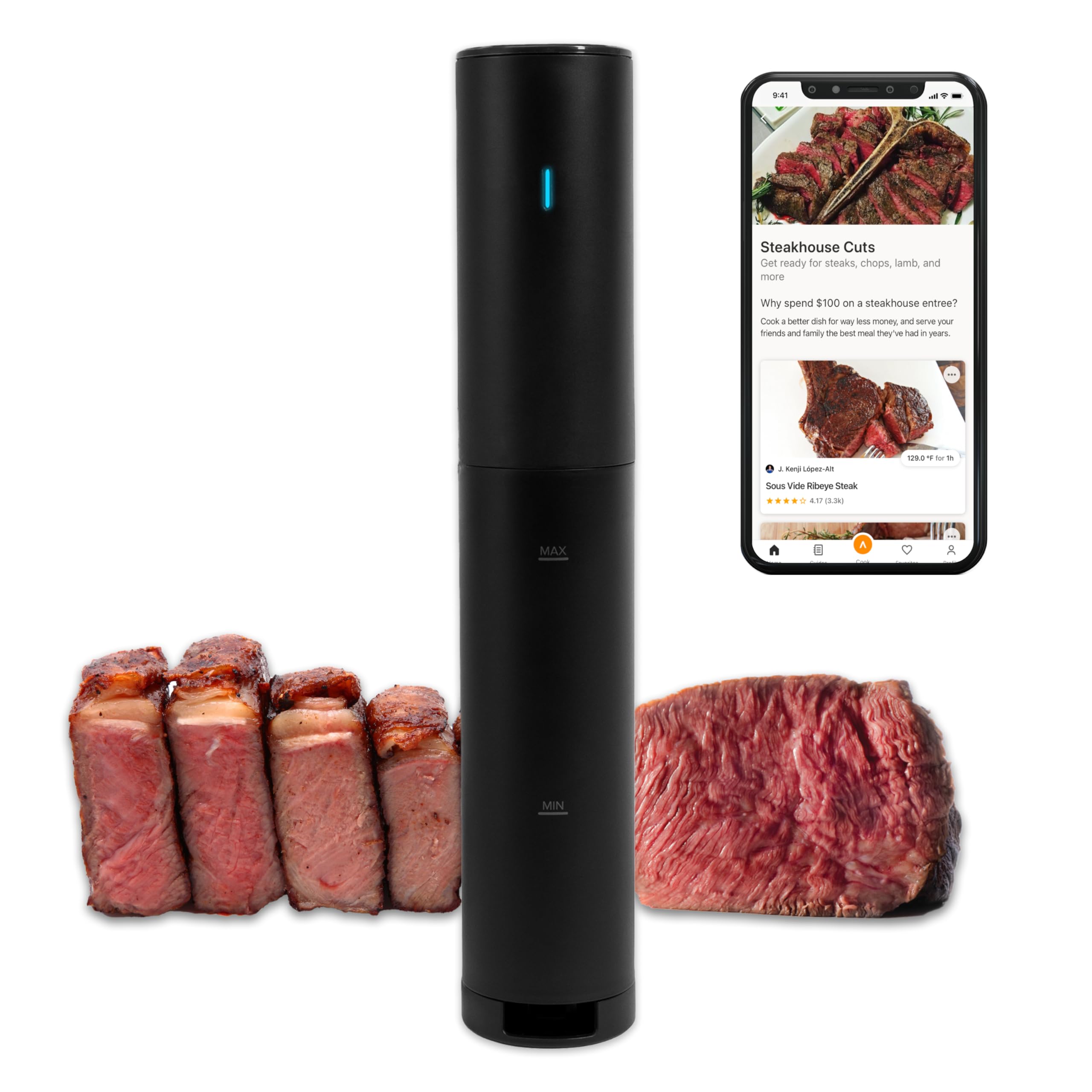 Anova Culinary Sous Vide Mini on a pot for precise cooking control.