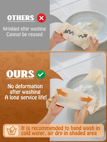 ANPHSIN 190gsm cotton with double-stitched edges for durable, tear-resistant baking cloth.
