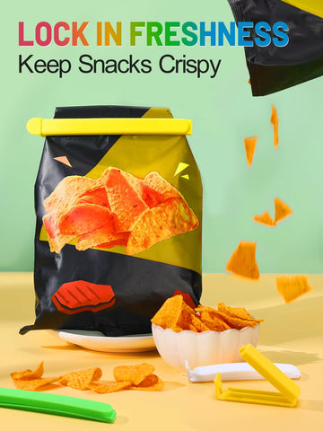 ANPHSIN 38-piece color chip clips in 5-inch size seal cereal bags neatly.