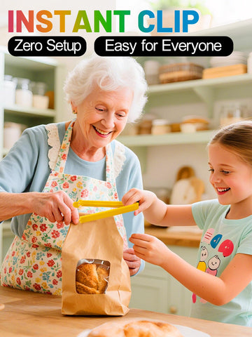 ANPHSIN 38-piece color chip clips brighten pantry organization and easy bag resealing.