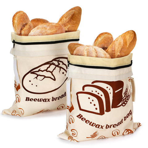 ANPHSIN beeswax bread bag loaf pattern preserves freshness with breathable storage.