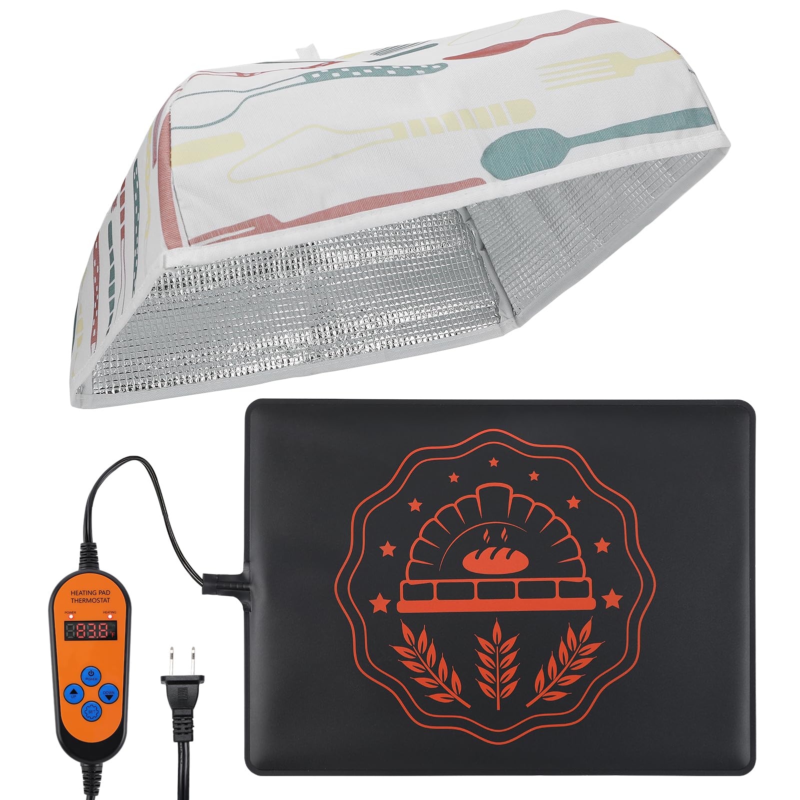 ANPHSIN sourdough warming mat with cover showing precise temperature control for winter proofing.