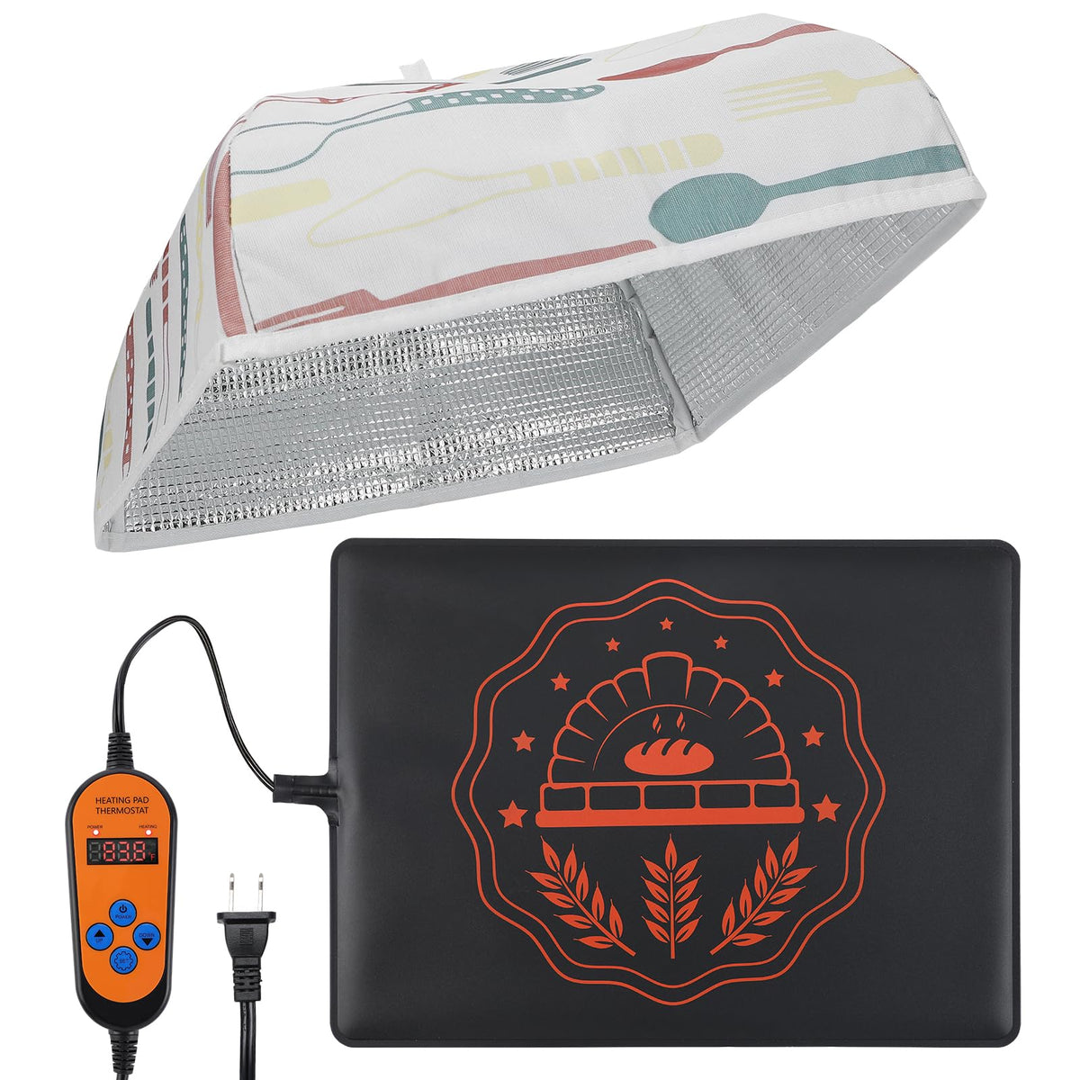 ANPHSIN sourdough warming mat with cover showing precise temperature control for winter proofing.