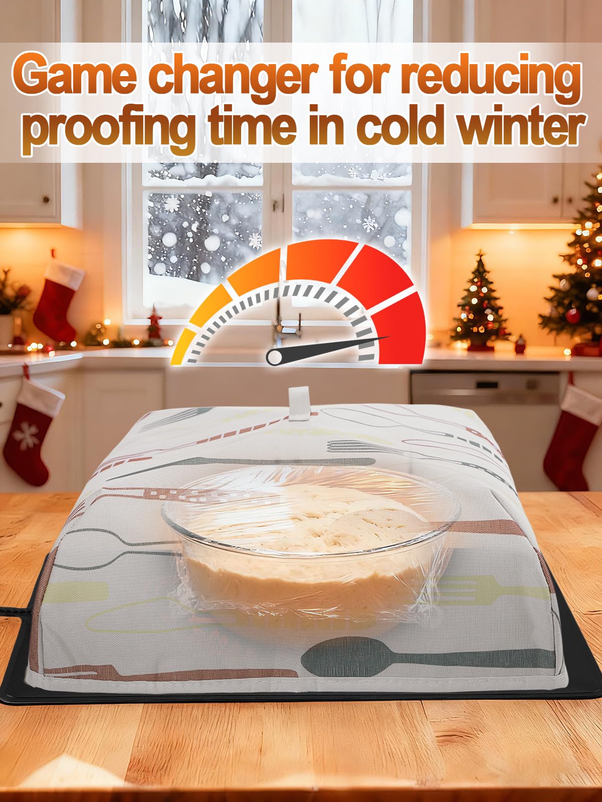 ANPHSIN warming mat providing gentle warmth for cold kitchen proofing.