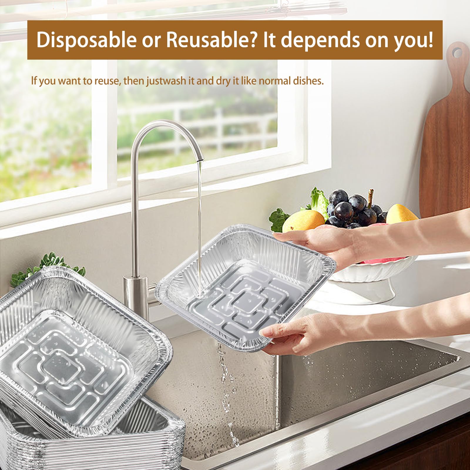 ANQIA preserve appearance breads dumplings foil liner keeps food looking fresh.